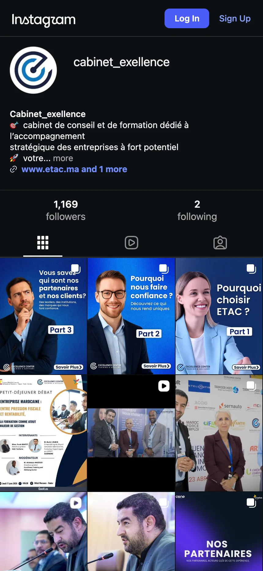 ETAC official Instagram profile