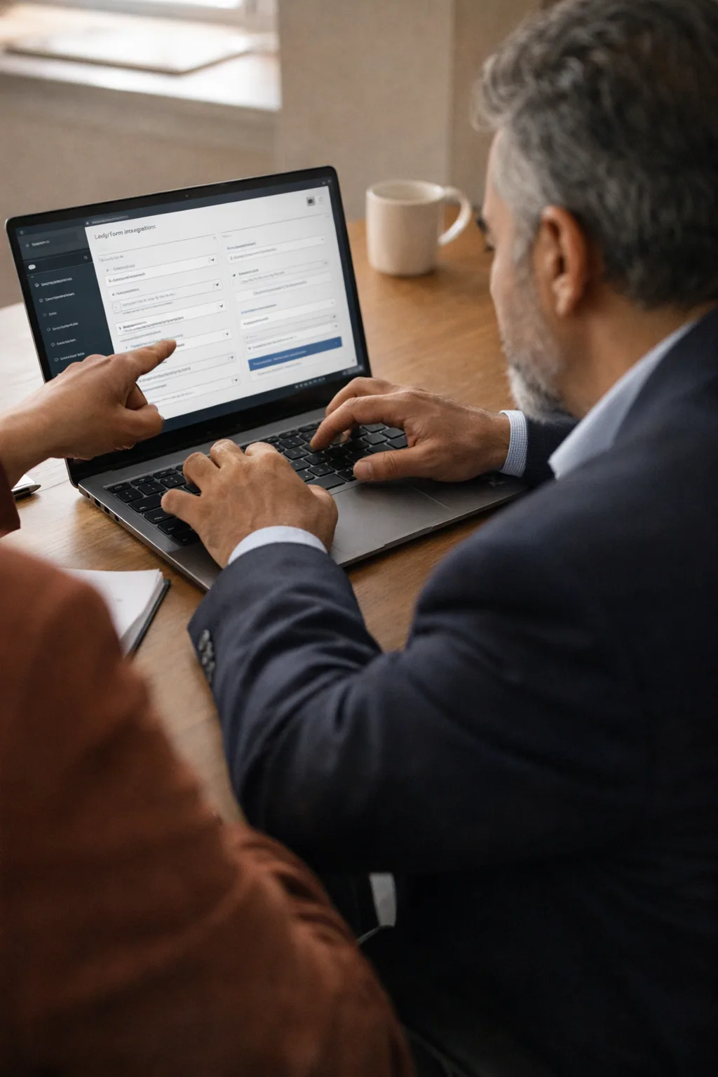 Personne configurant une automatisation sur un ordinateur portable
