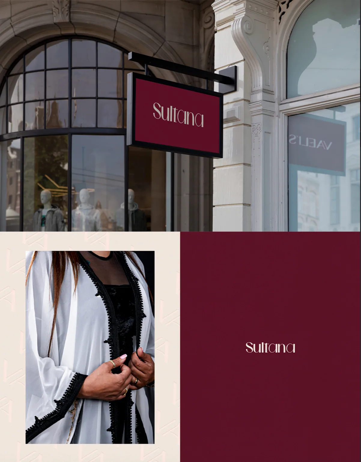 Enseigne de la boutique Sultana et photographie de mode