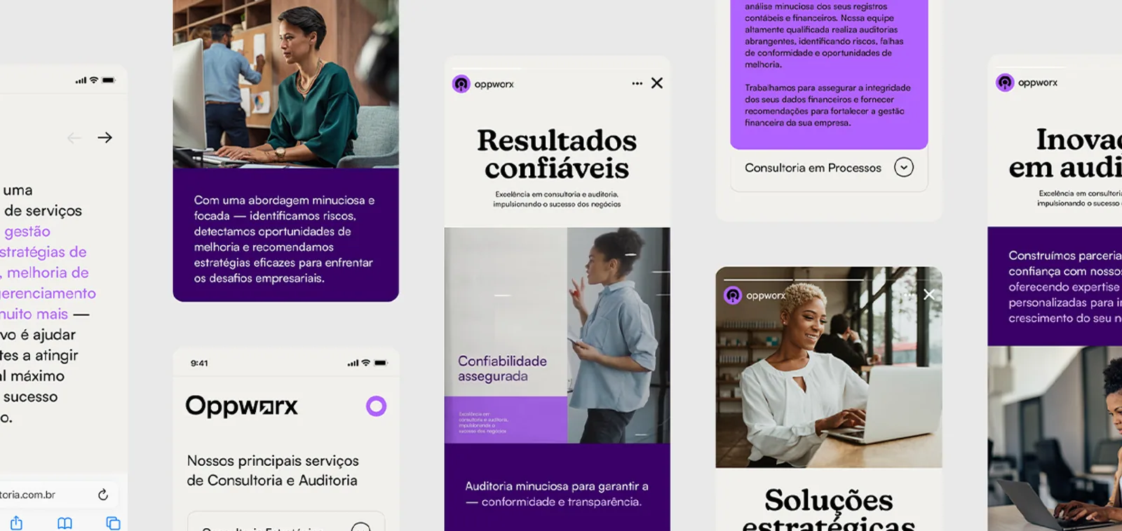 Maquettes des campagnes et des landing pages Oppworx